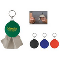 Rubber Key Chain With Micro Fiber Cleaning Cloth